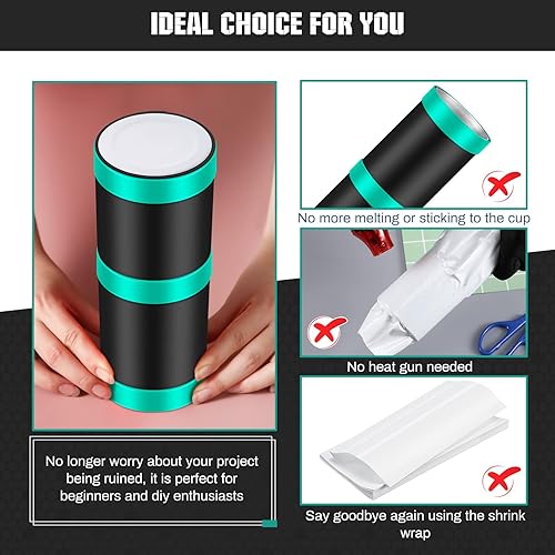 Miniatura 5 de Paquete de 6 bandas de silicona para vasos de sublimación, bandas elásticas de papel de sublimación para envolver botellas de agua, tazas, reducir