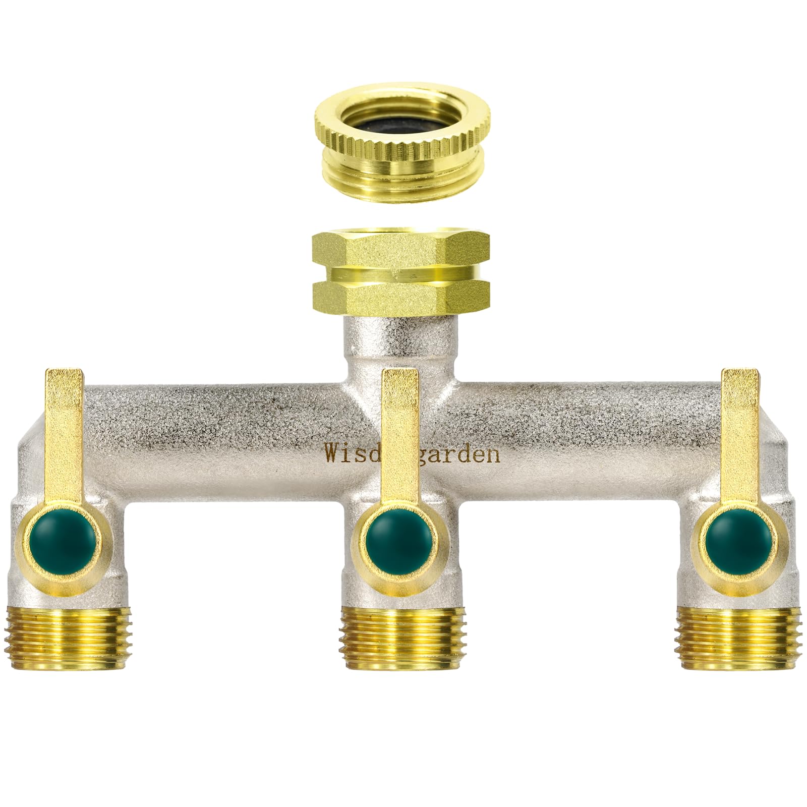 Distributore Acqua A 2 Vie In Ottone Per Tubo Da Giardino - Adattatore Con Regolazione E Blocco Del Flusso, Per Irrigazione E Collegamento Elettrodomestici