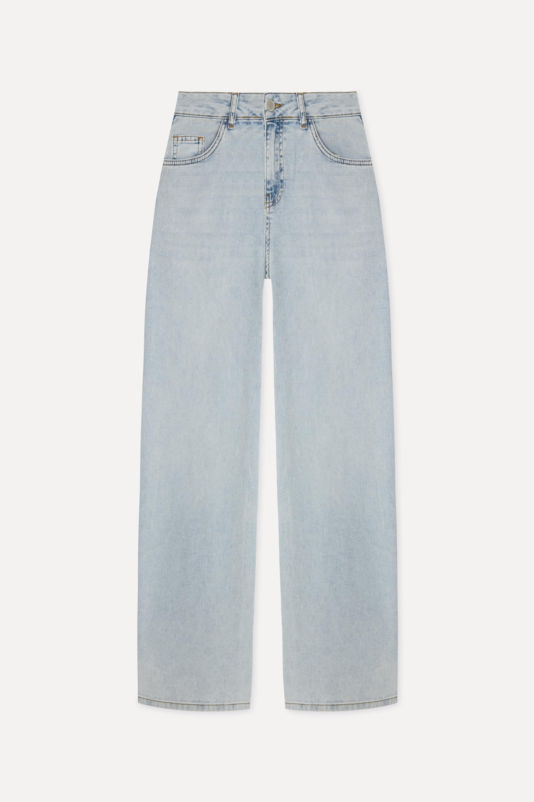 Kadın İndigo Wide Leg Jean Pantolon