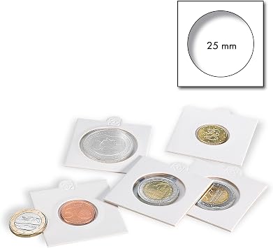 LIGHTHOUSE - Matrix Coin Holders, 2x2" Self-Adhesive Coin Flips for Coins up to 25 mm - Pack of 100