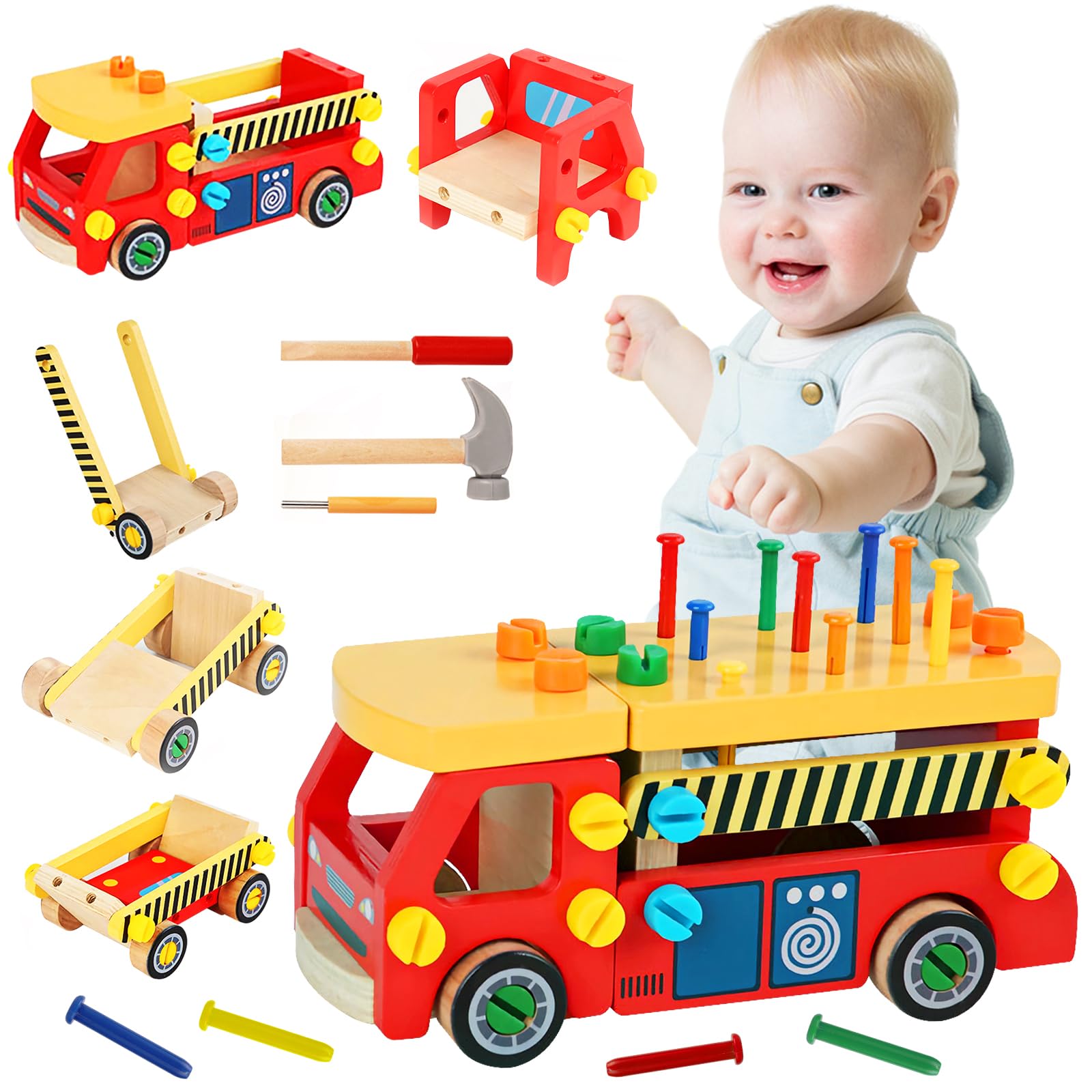 Kihhvlo Caja Herramientas Juguetes Caja Herramientas Juguetes Niños 2 3 Años Montessori Juegos Educativos Regalo Niño Niña