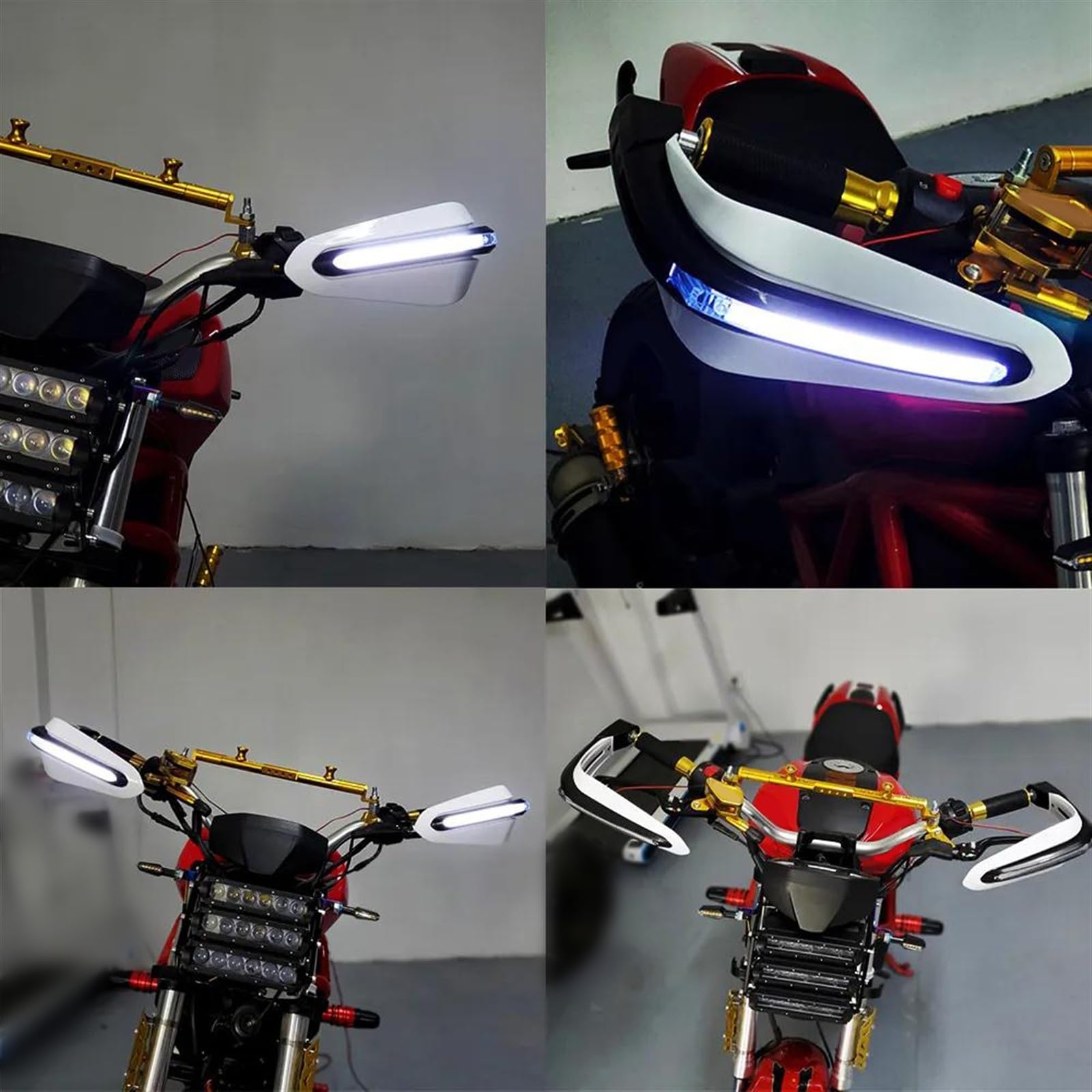 Moto Mano Guardie Manubrio Protezione Paramani con Luce per Y&amaha Rd 350 R6 2005 Jog RR R15 R6 2000 Majesty 400 Dragstar 650 Accessori (Color : Yellow)