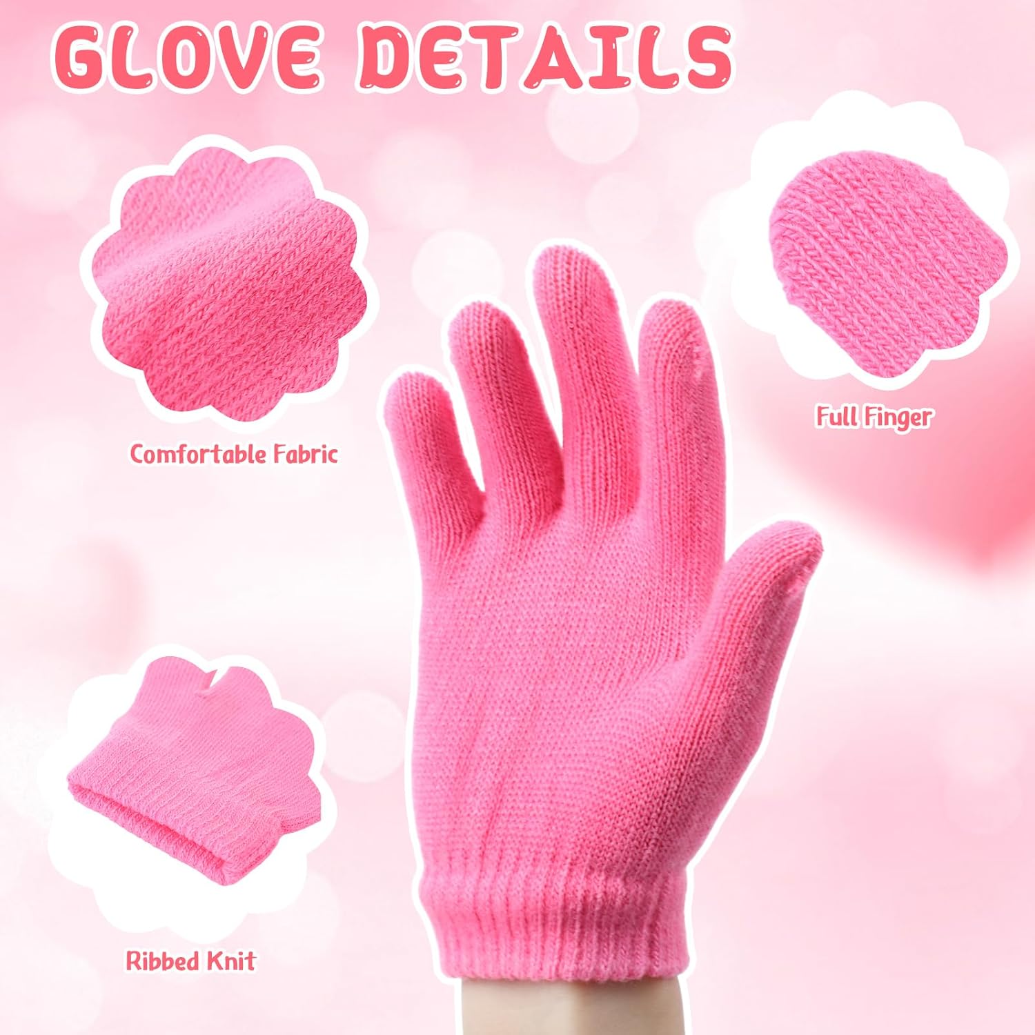 6 Pcs Winter Earmuffs Scarfs Gloves Set for Kids Girls Toddler Winter Soft Plush Ear Muffs Knit Mittens Warm Scarf for Girls 5-10 Years - Image 5