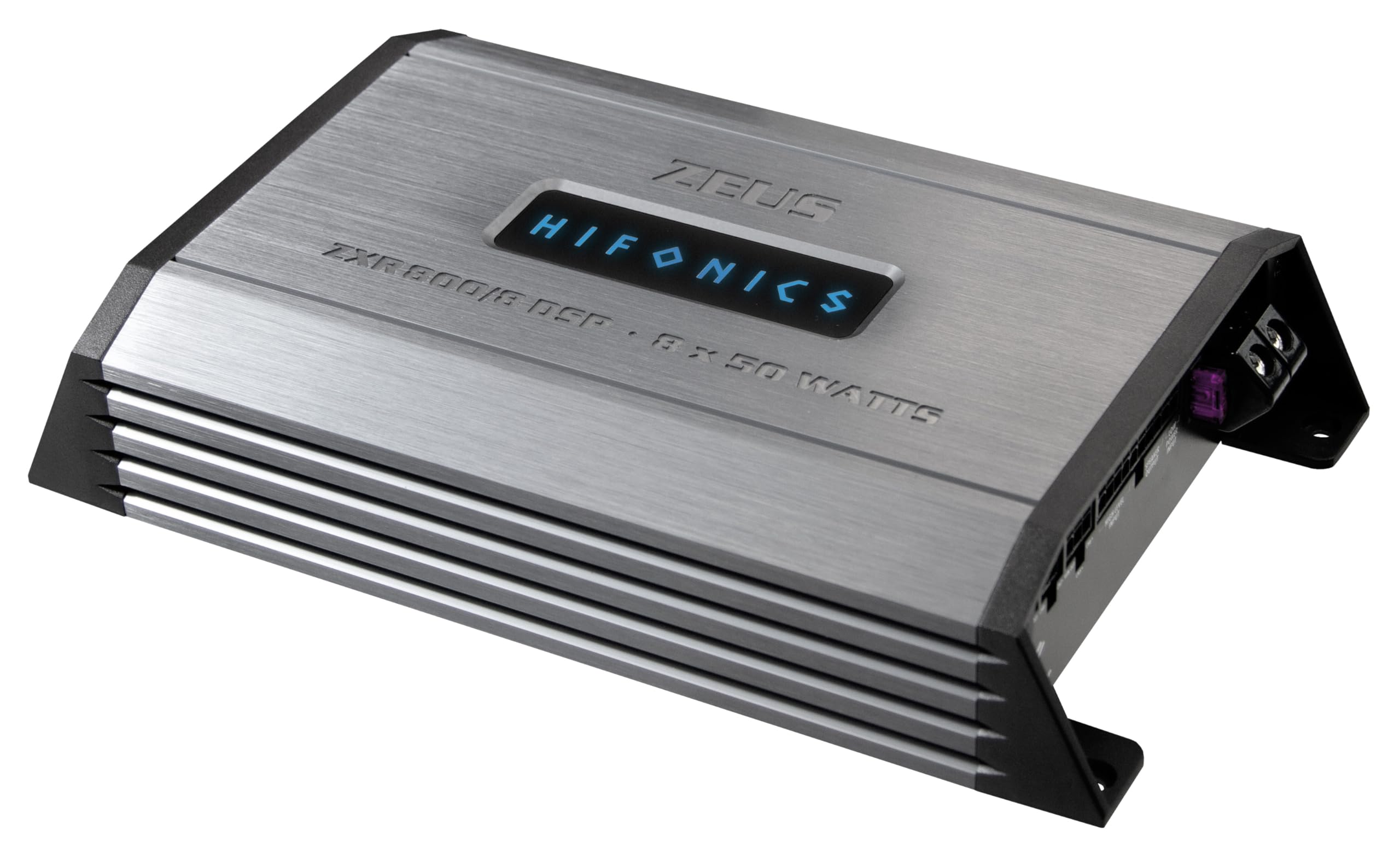 HiFonics ZXR800/8DSP 10-kanałowy wzmacniacz HiFi, 8-kanałowy wzmacniacz HiFi, Bluetooth 5.0, złącze MX-Connect, kompatybilny z adapterami Plug & Play do wielu typów pojazdów
