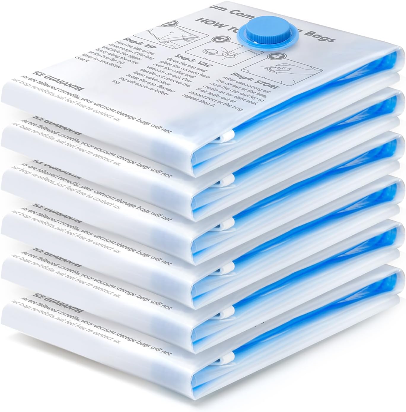 BoxLegend Sacs de Rangement Sous Vide Vêtements Aspirateur 6 Pièces 70x50cm Sac de Compression Housse Aspirable Rangement Réutilisables pour Matelas, Tente, Couettes, Literie, Oreillers