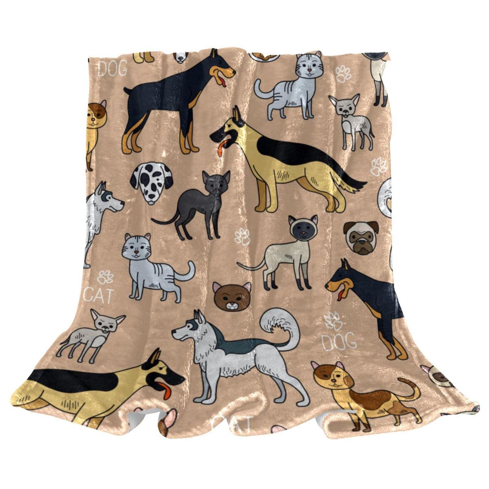 Manta de forro polar para gatos y perros para sofá, ligera y mullida