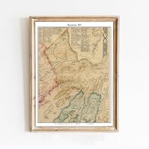 Historical Map Poster of Brunswick 1857 Maine Cumberland County ME | 11x17 12x18 16x24 24x36 Unframed Print Wall Art | Vintage Antique Rustic Artwork for Gift | Home Office Decor