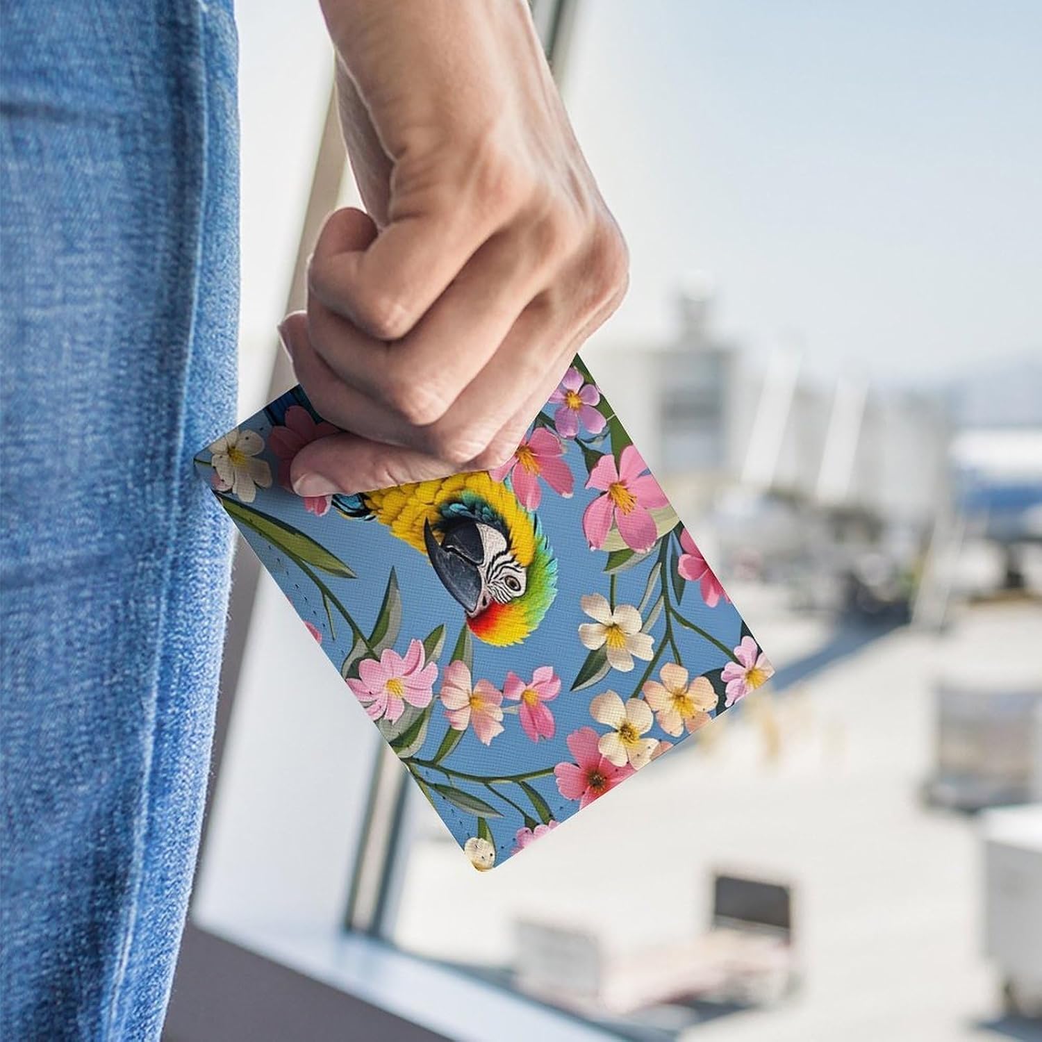 Lots of Flowers And Birds Passport Holder Leather Passport Wallet Cover Case Passport Protective Cover Cute Passport Book Holder Slim Credit Card Holder Travel Accessories for Women Men
