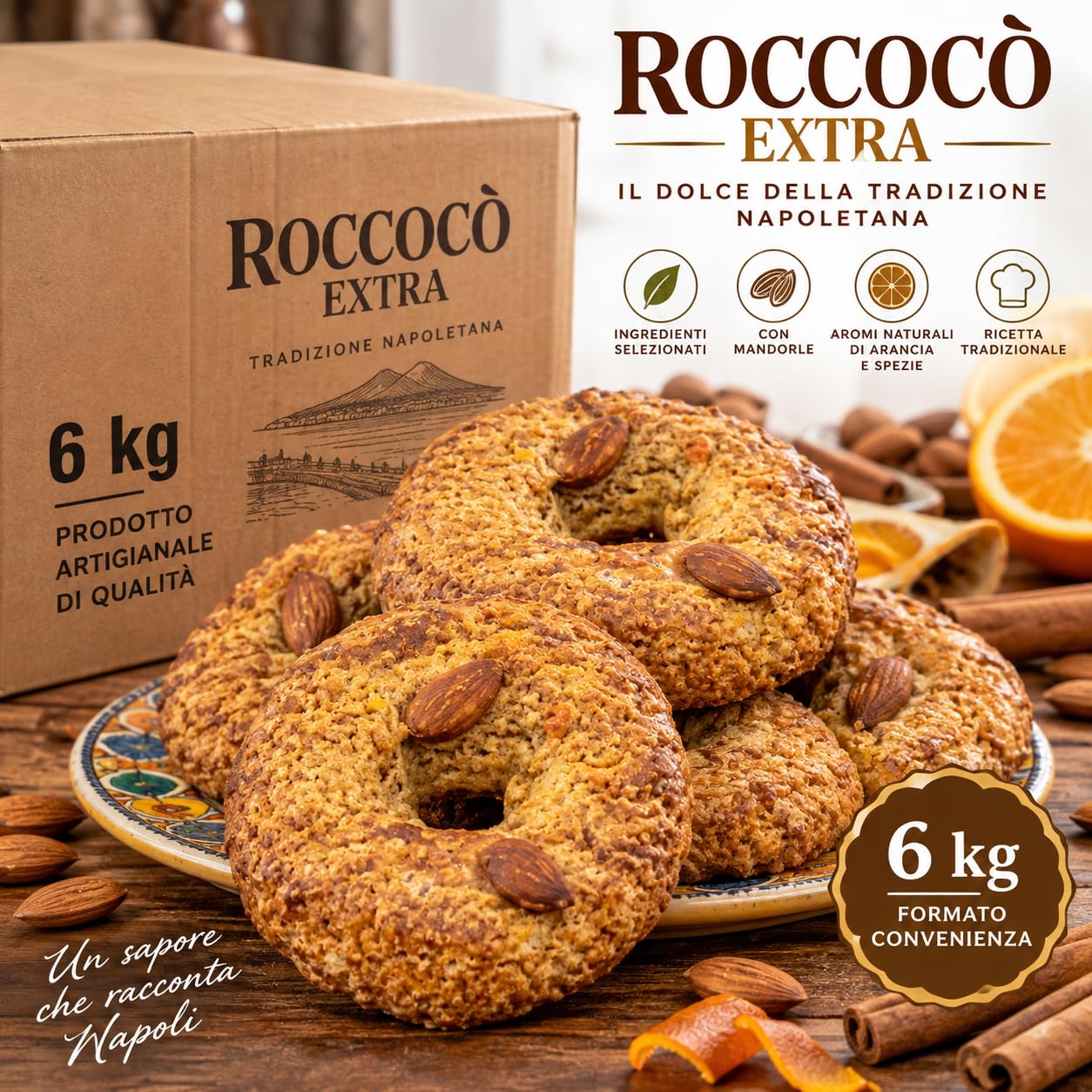 Roccocò Extra 6 kg Dolci Tradizionali Napoletani alle Mandorle Biscotti