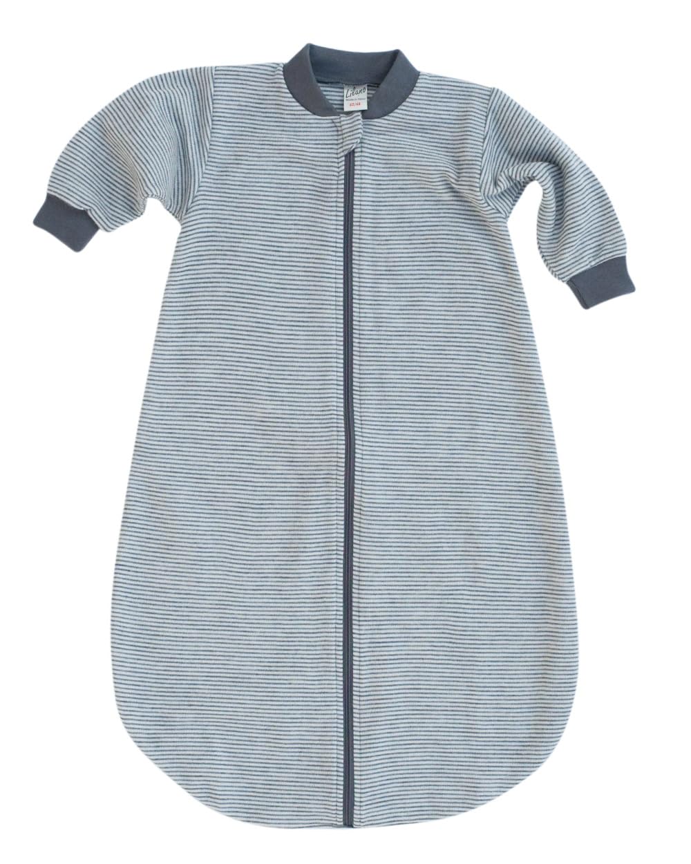 Lilano Sacco nanna con maniche, a righe, colore blu/bianco, termoregolante, per temperatura ambiente di 20-22°C (grigio/naturale, 98-104)