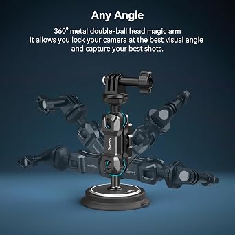 SMALLRIG Magnetic Mount for GoPro Hero 13/12/11, Powerful Camera Car Mount Outside with 360 Rotation Ball Head Magic Arm, for DJI OSMO 360/Nano/Action 6/5 Pro/4, for Insta360 X5/X4/X3/Ace Pro 2