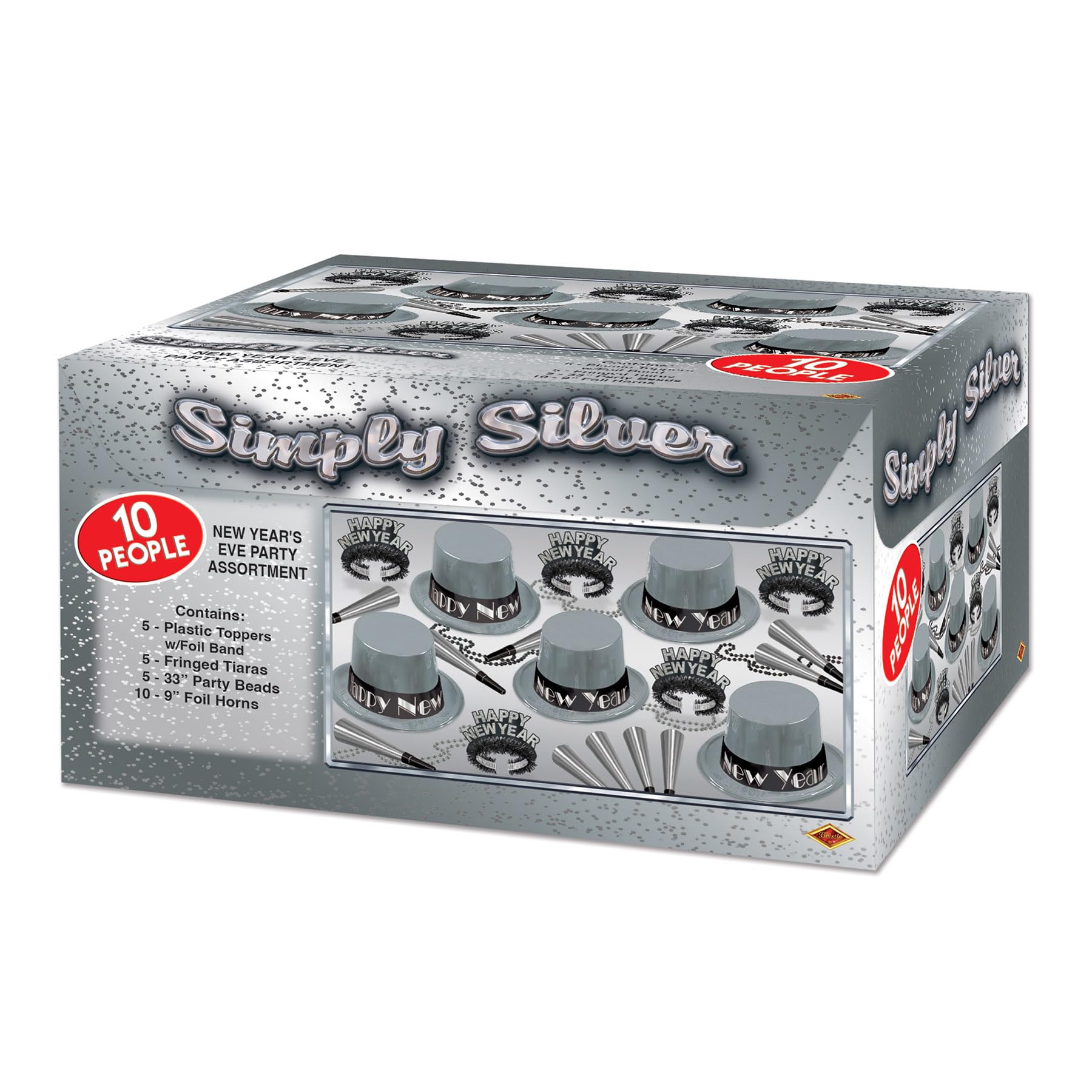 Beistle 88573-NR Simplement Silver Favors, 1 Assortiment par Paquet