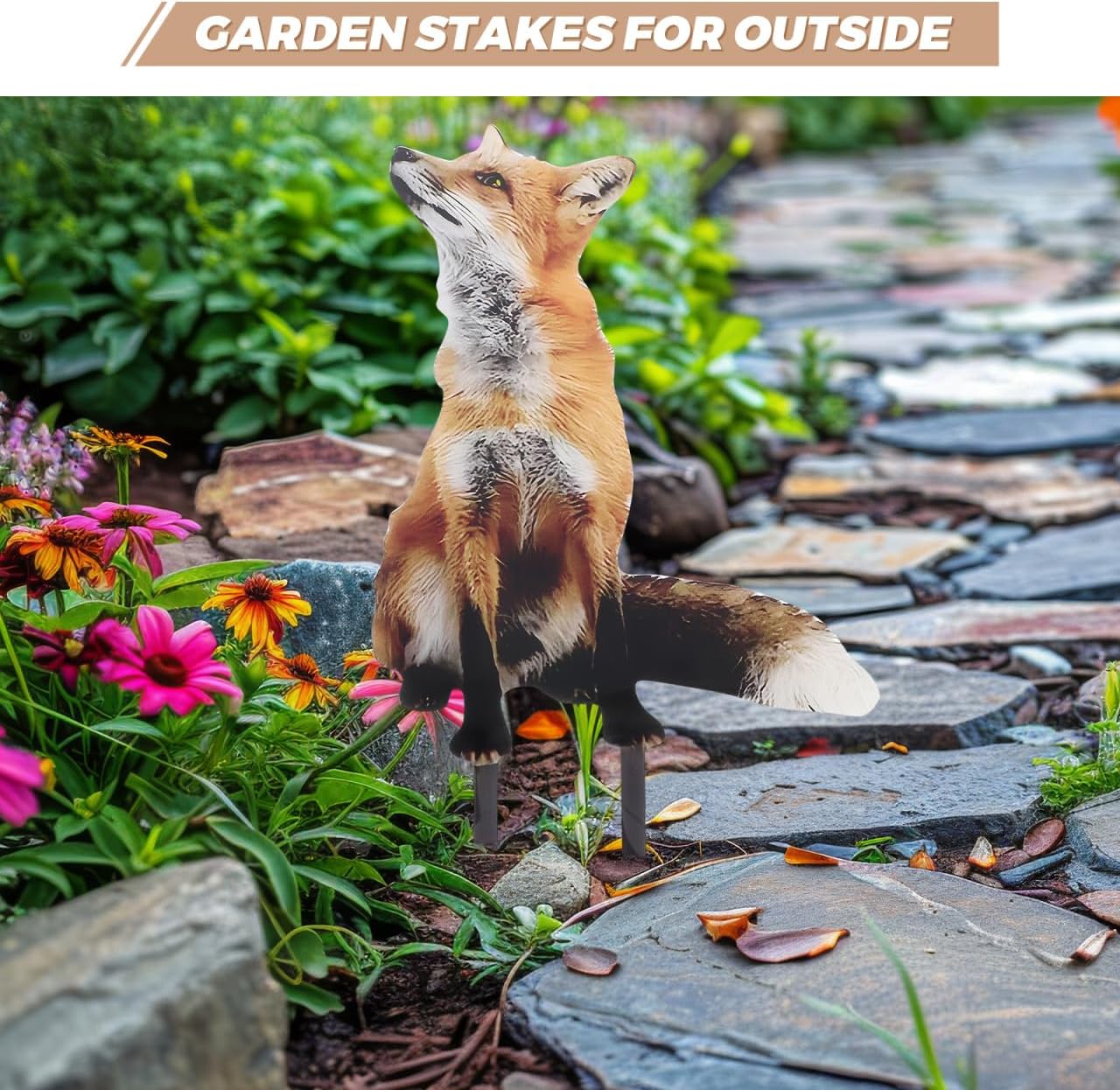 Totority Fox Lawn Sign - Acrylic Garden Stake for Outdoor Yard and Patio Decoration Cute Fox Figurine for Natural Wildlife Theme Easy Installation image 3