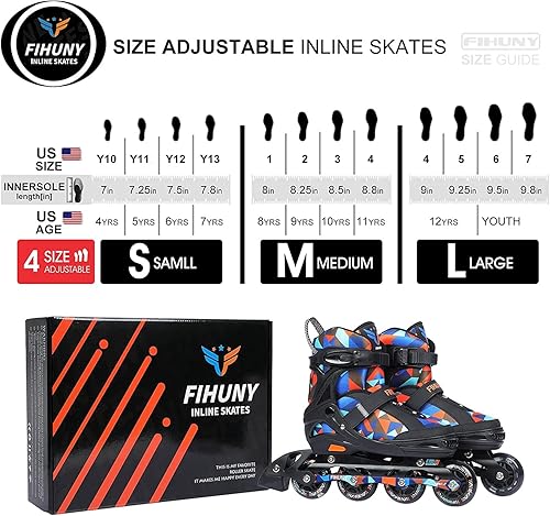 Miniatura 6 de Patines en línea ajustables para niños y adultos con ruedas iluminadas, patines para niñas y niños, mujeres