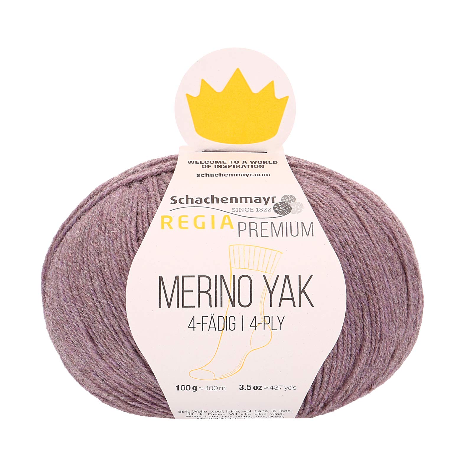 Schachenmayr REGIA Hand Knitting Yarns Premium Merino Yak, 100g Lavendel