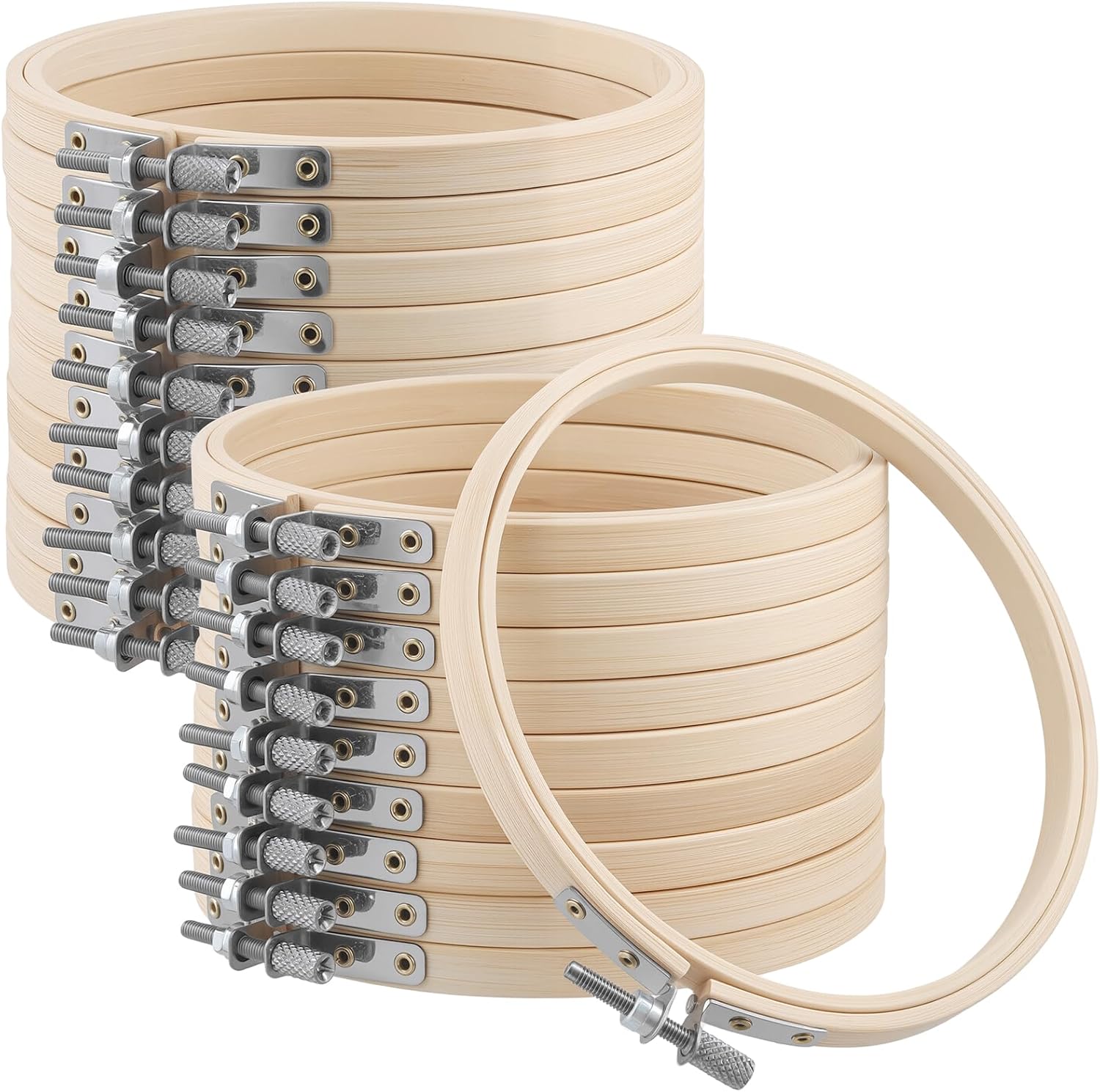 HEIHAK 40 Pieces 4 Inch Bamboo Embroidery Hoops - Small Cross Stitch Hoop Bulk for Christmas Ornaments, Craft Sewing & Home Decoration