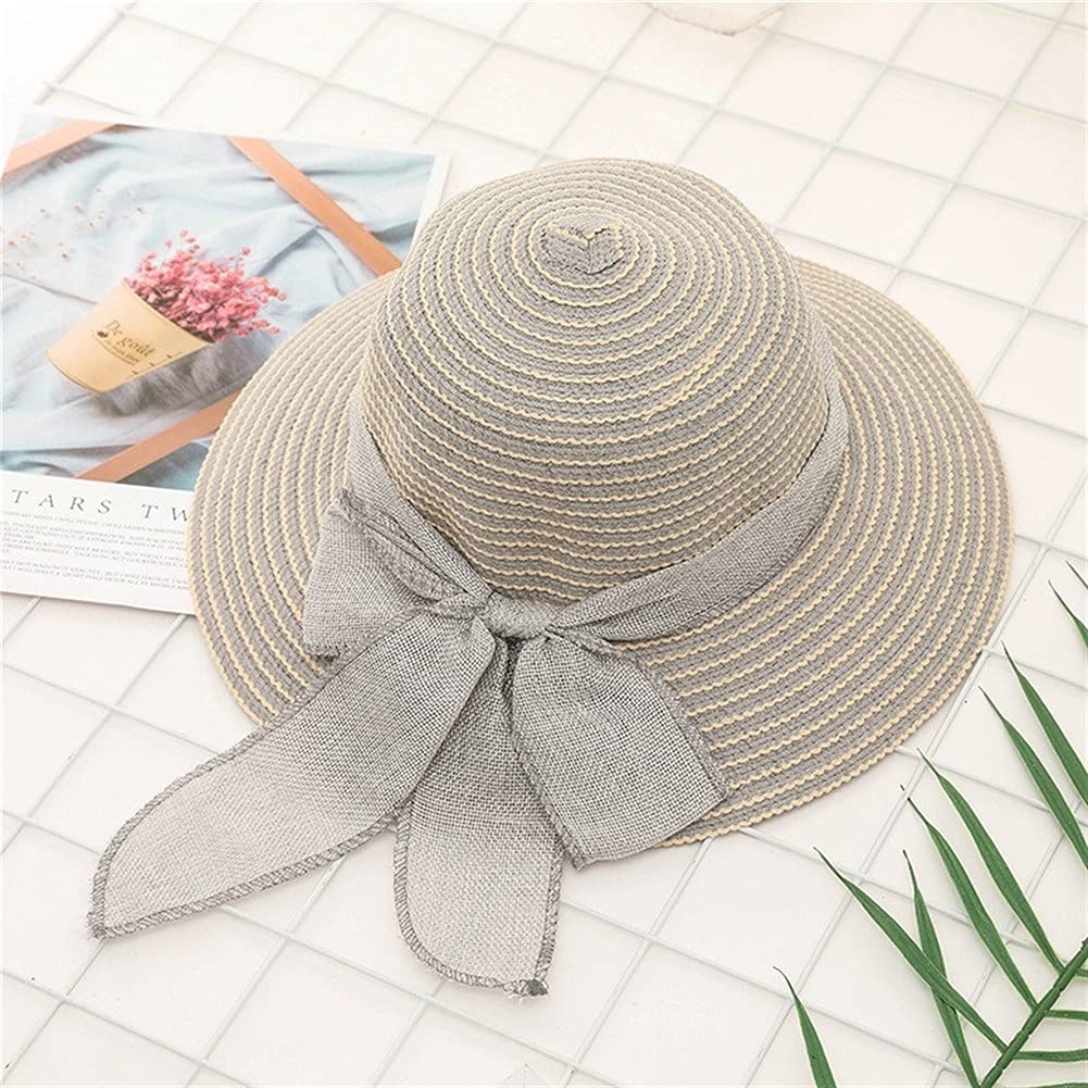 Beach Vacation Fashion Womens Sun Hats Bowknot Visor Caps Hand Made DIY Straw Summer Casual Shade Hat