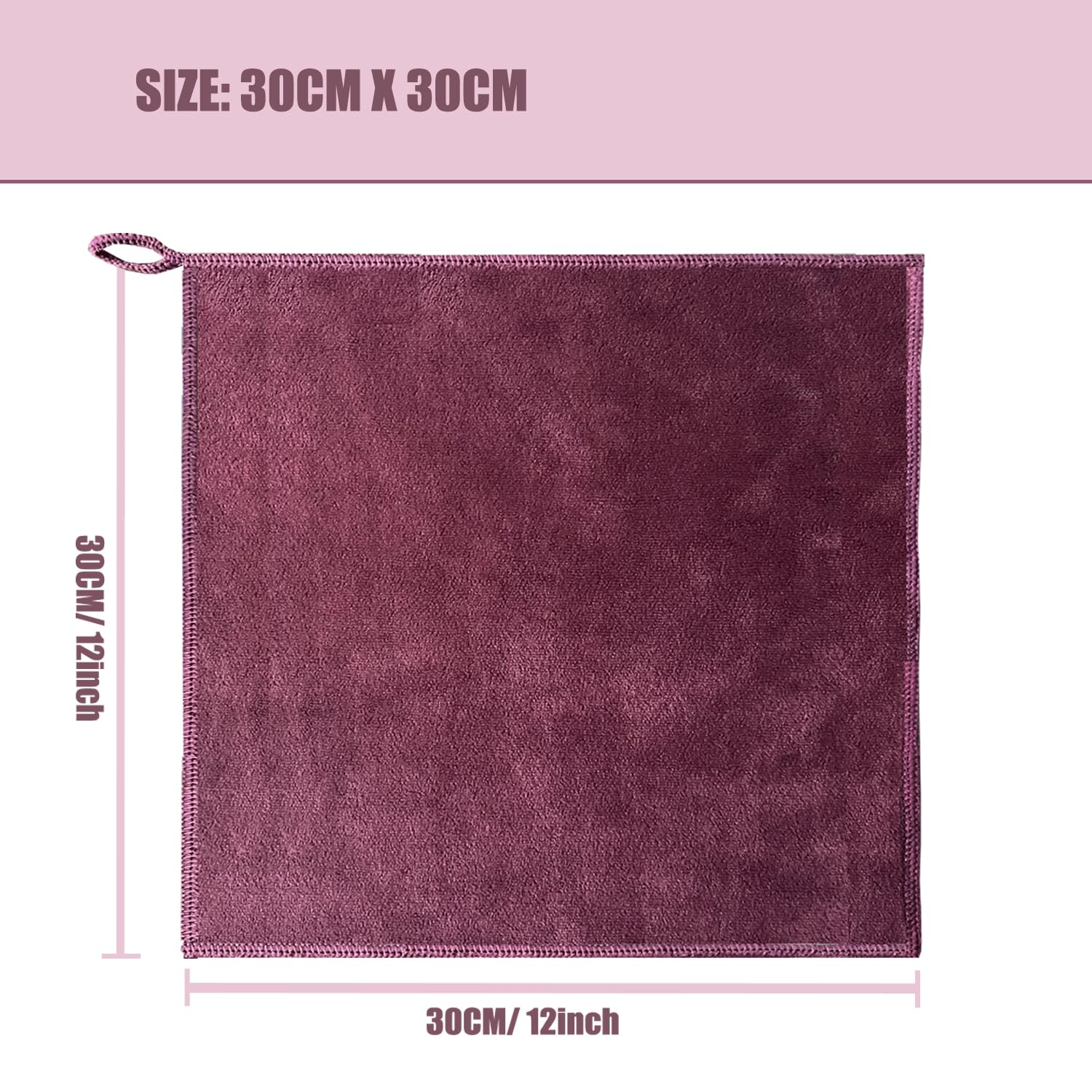 HIDMD Microfibre Face Cloth Makeup Remover Cloth Facial Washcloths Face Cleaning Towels For Eye Face Exfoliating Bath 30CM X 30CM 6 PACK Maroon - Image 2