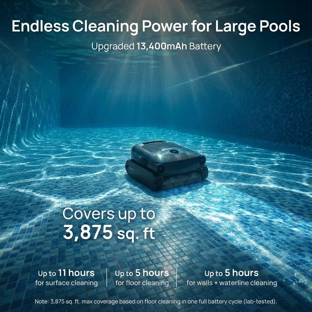 (2026 Upgrade) Beatbot AquaSense 2 Pro, Cordless Robotic Pool Cleaner with 5-in-1 Cleaning Power – Surface Parking, Water Clarification, Skimmer & App – for Pools up to 3,875 Sq. Ft. – Dark Green
