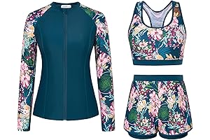 Best Androgynous Swimwear: 3-Piece Rash Guard Set with Modest Coverage