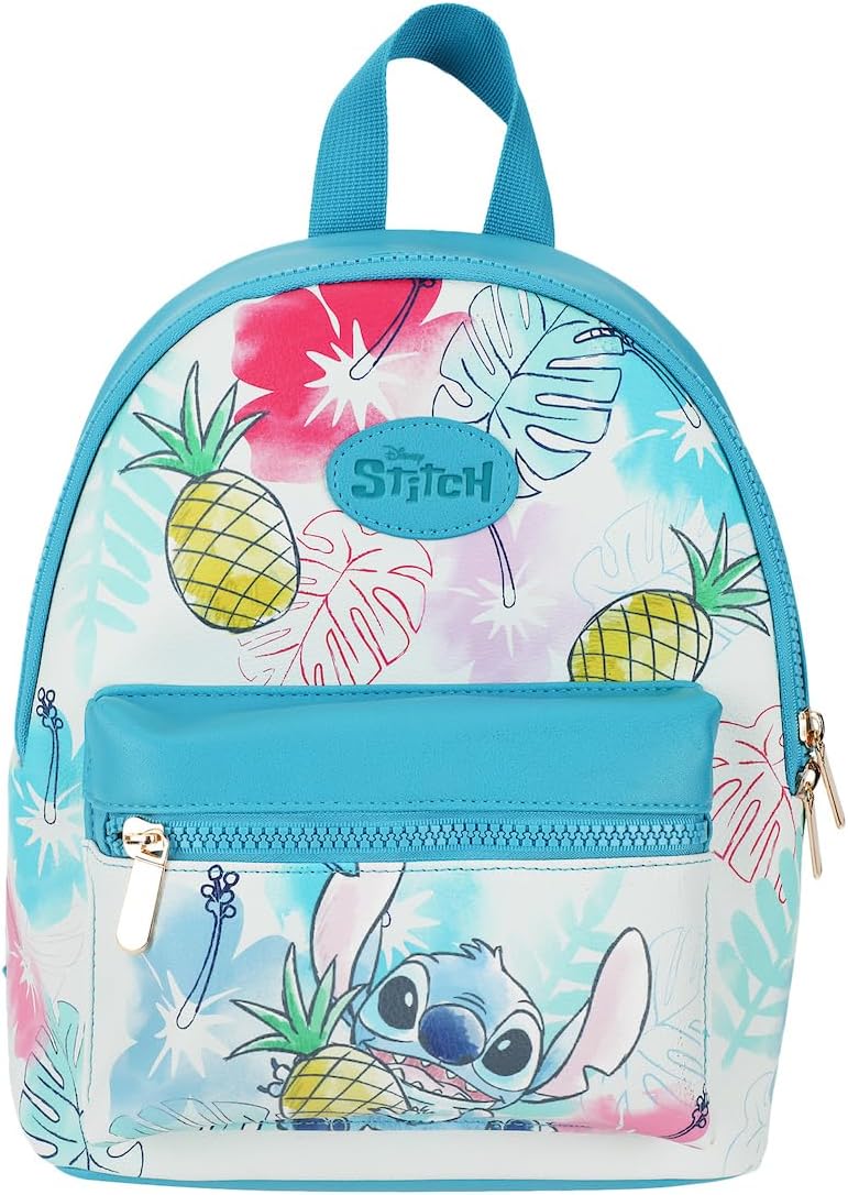 Bioworld Lilo & Stitch Stitch With Pineapple Faux Leather 11.5" Mini Backpack
