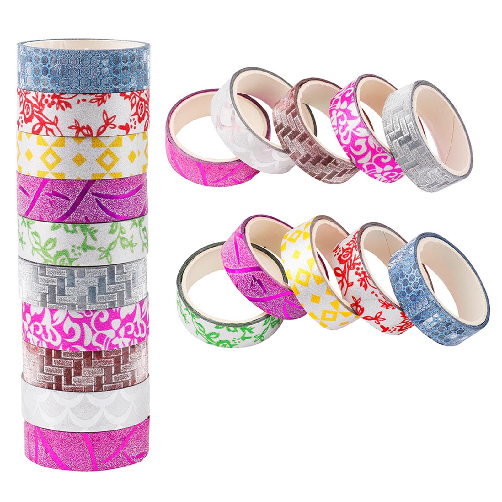 F Fityle 5X 10 Piezas Cintas de Valentín Cinta Adhesiva Cinta de con Brillo Dulce para Suministros para Manualidades de Boda Tarjetas de S