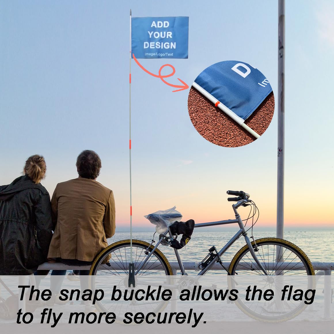 Benutzerdefinierte Fahrradflaggen mit Stange, benutzerdefinierte Fahrrad-Sicherheitsflagge, Ersatz-Wimpelstreifen für Outdoor-Radfahren (Stil 3)