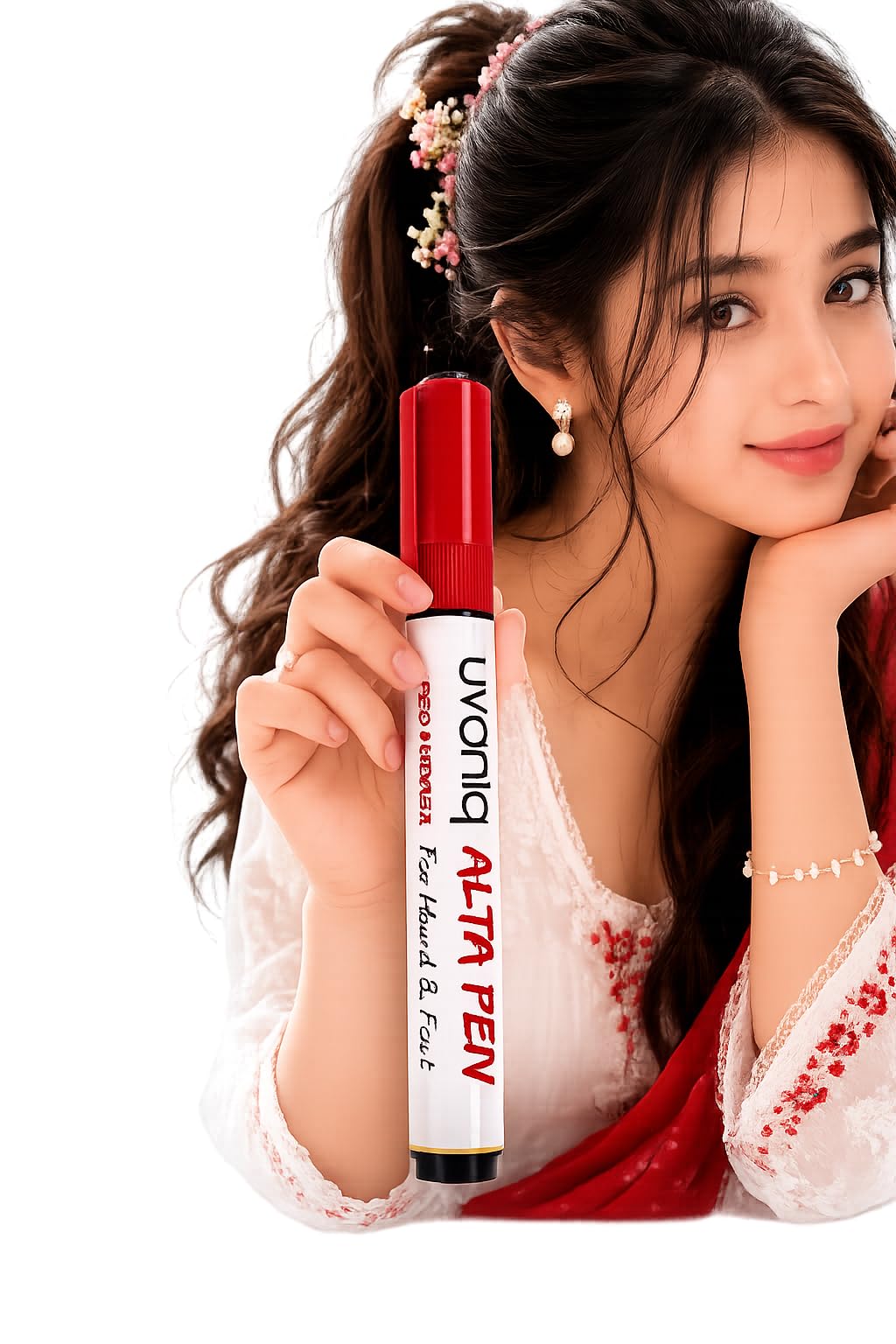 (Pack of -3) Premium Red Alta Pen for Hands and Feet - Waterproof Alta Marker Pen for Bharatanatyam, Kathak & Odissi Dance - Long-Lasting Alta Stick for Traditional Bridal Makeup & Festivals-picture-34