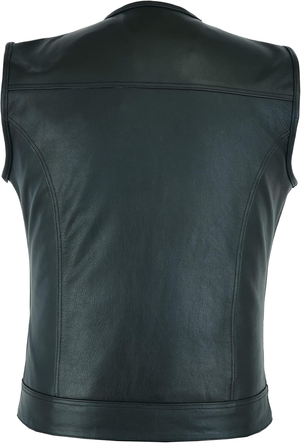 Leatherick Mens Black Motorcycle Vests - Top Grain Cow Leather SOA Club & Traditional Paisley Satin Liner Leather Biker Vests - Image 4