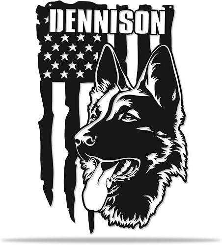 Cartel de metal personalizado de pastor alemán letrero de metal personalizado de pastor alemán letrero de perro arte de pared de pastor alemán