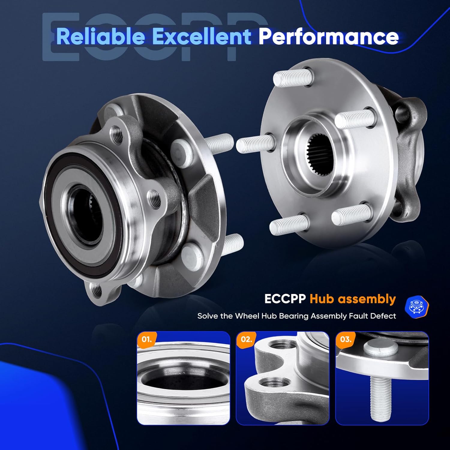 ECCPP Front 5 Lugs Wheel Bearing Hub Assembly 2011-2014 For Scion tC 2006-2013 For Toyota RAV4 Wheel Hub Bearings W/ABS 513258