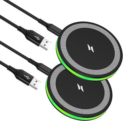 Cargador inalámbrico Samsung Fast Wireless Charging Pads Teléfono celular Cargadores inalámbricos Cargador inalámbrico para 2 Pack para Android