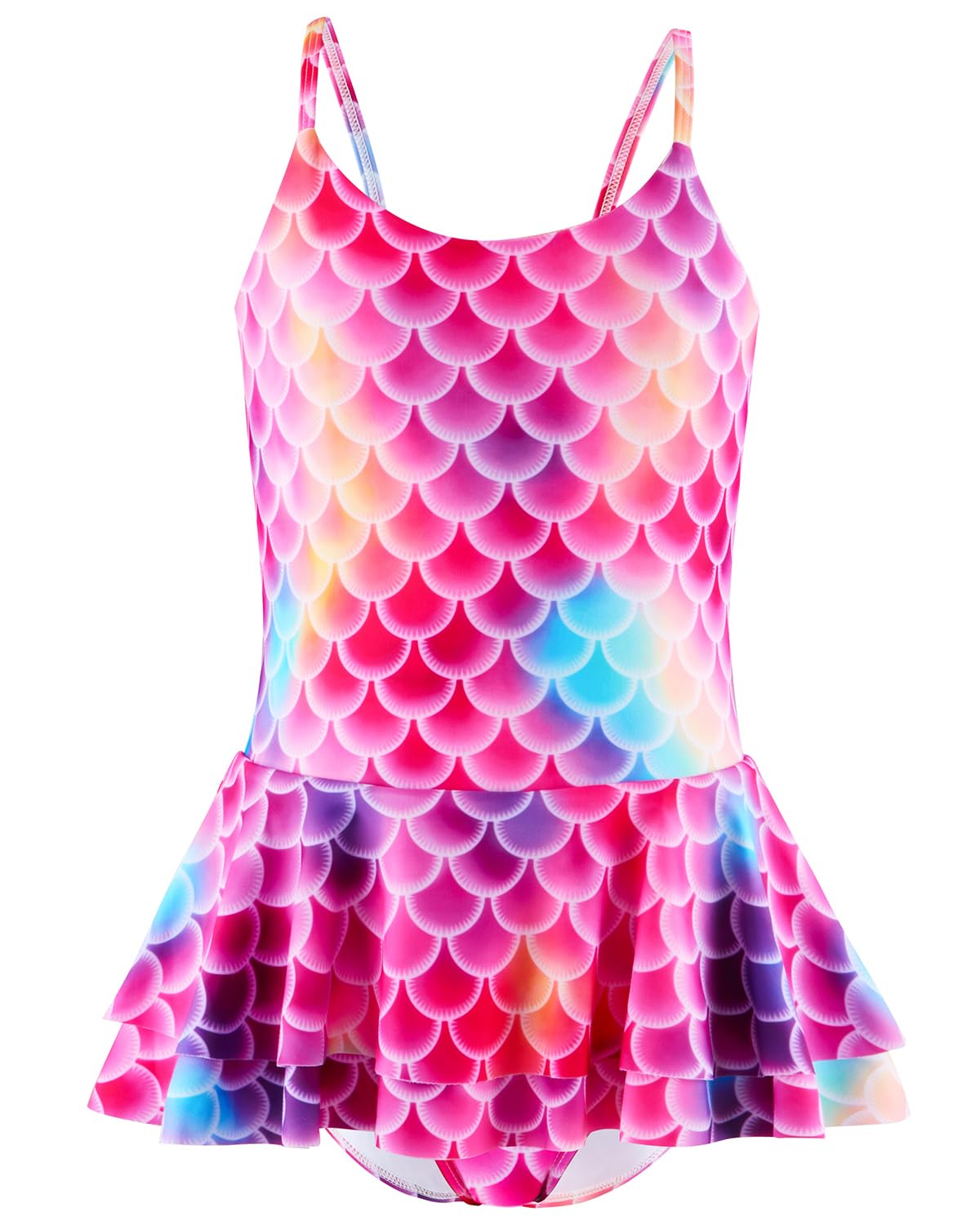 Badeanzug Mädchen Kinder Einteiliger Schwimmanzug Mädchen Hawaii Verstellbare Träger UV Badebekleidung 4-11 Jahre