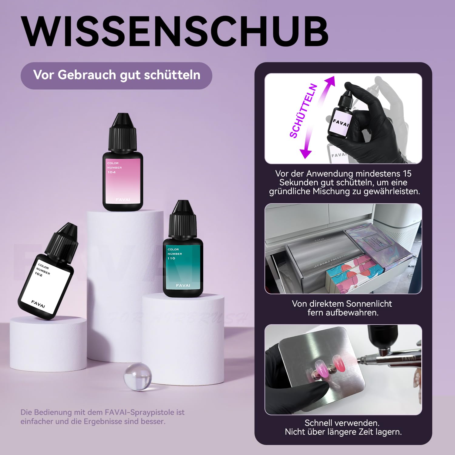 FAVAI 12 Farben UV Gel Nagellack Airbrush – Babyboomer Nägel, French Maniküre, Ombré Effekt, Airbrush Gel für Nägel, Nagel Deko – HOT-12 Kollektion