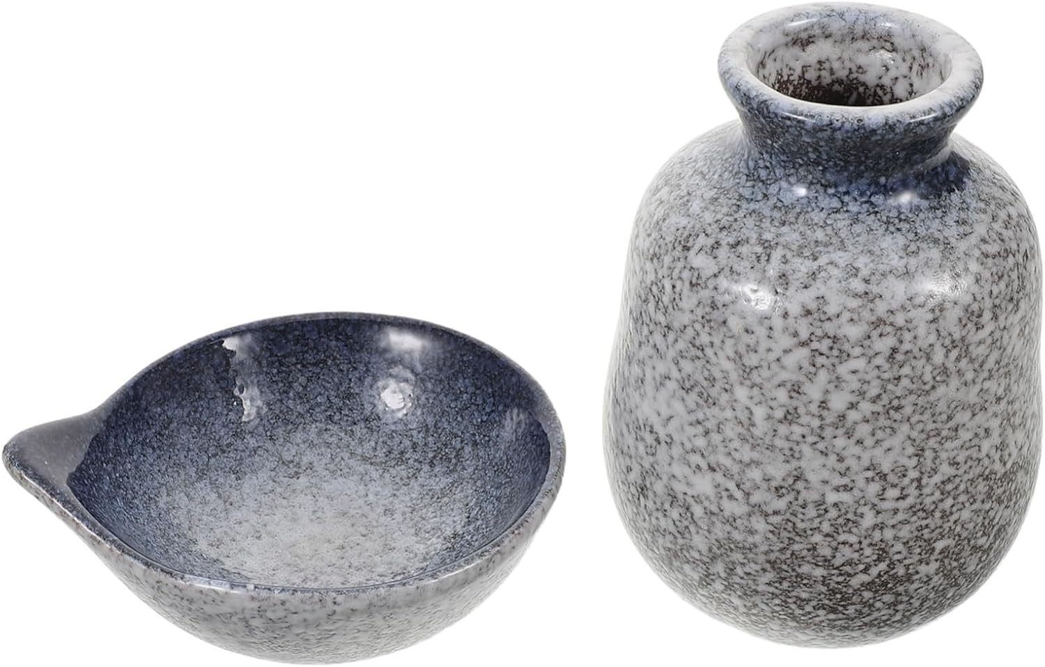 Set de sake japonés Luxshiny 400ml botella y 4 tazas cerámica