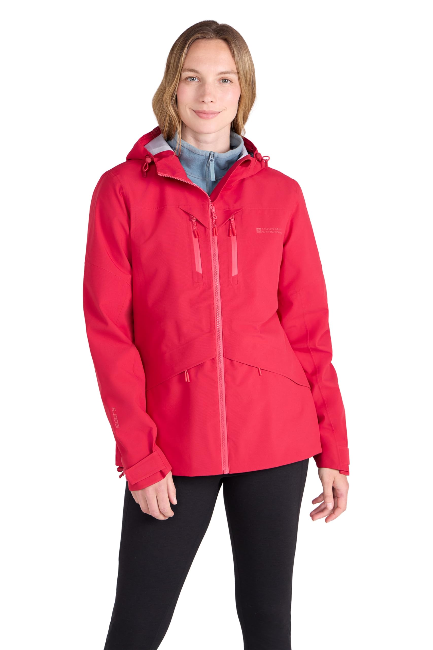 Mountain Warehouse Women's Dark Red 3 Layer Rhine Extreme Waterproof Jacket