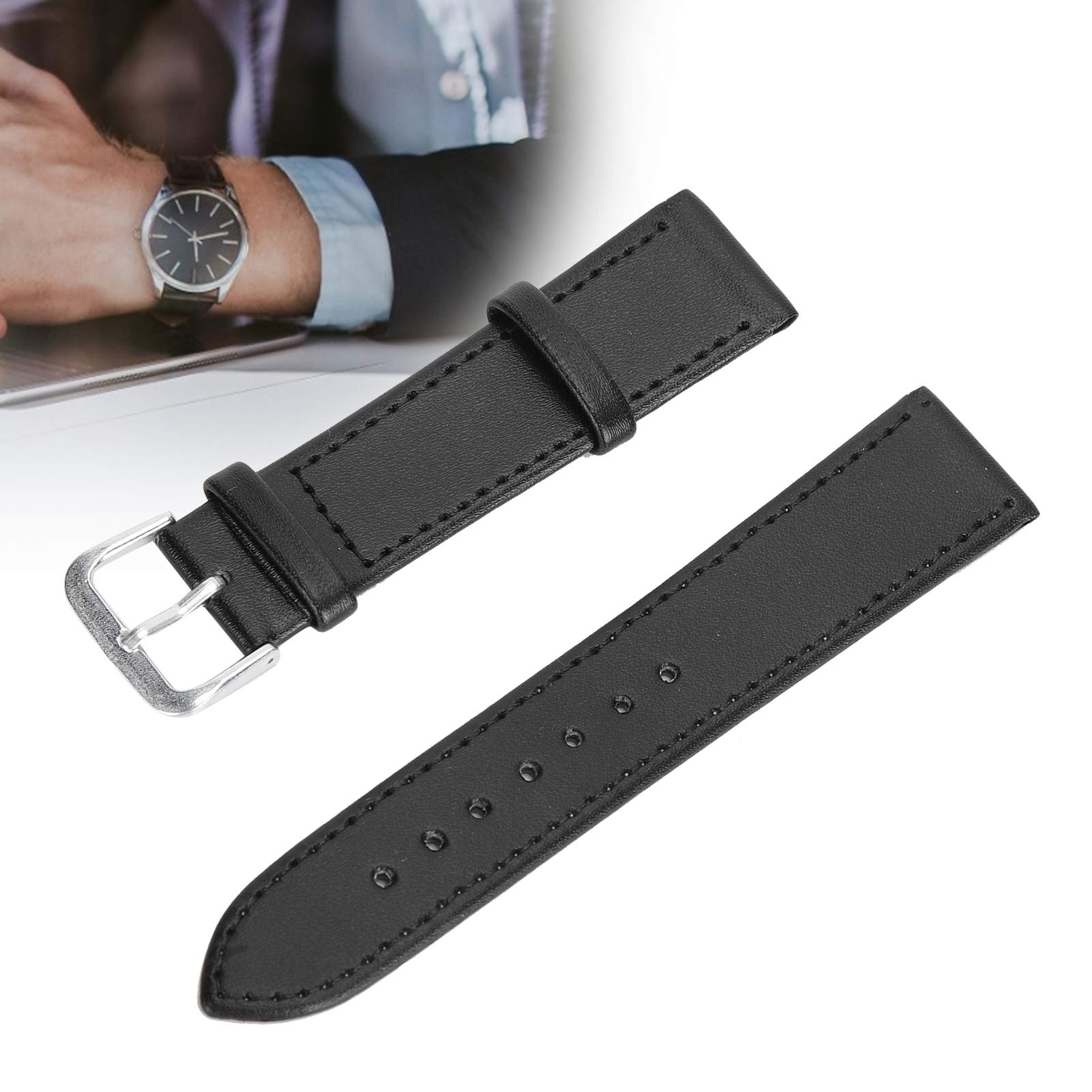 Ejoyous Correa de Reloj de Cuero con Hebilla, Correas de Reloj, Correa de Cambio Rápido, de Repuesto Universal para Hombres y Mujeres (20MM)