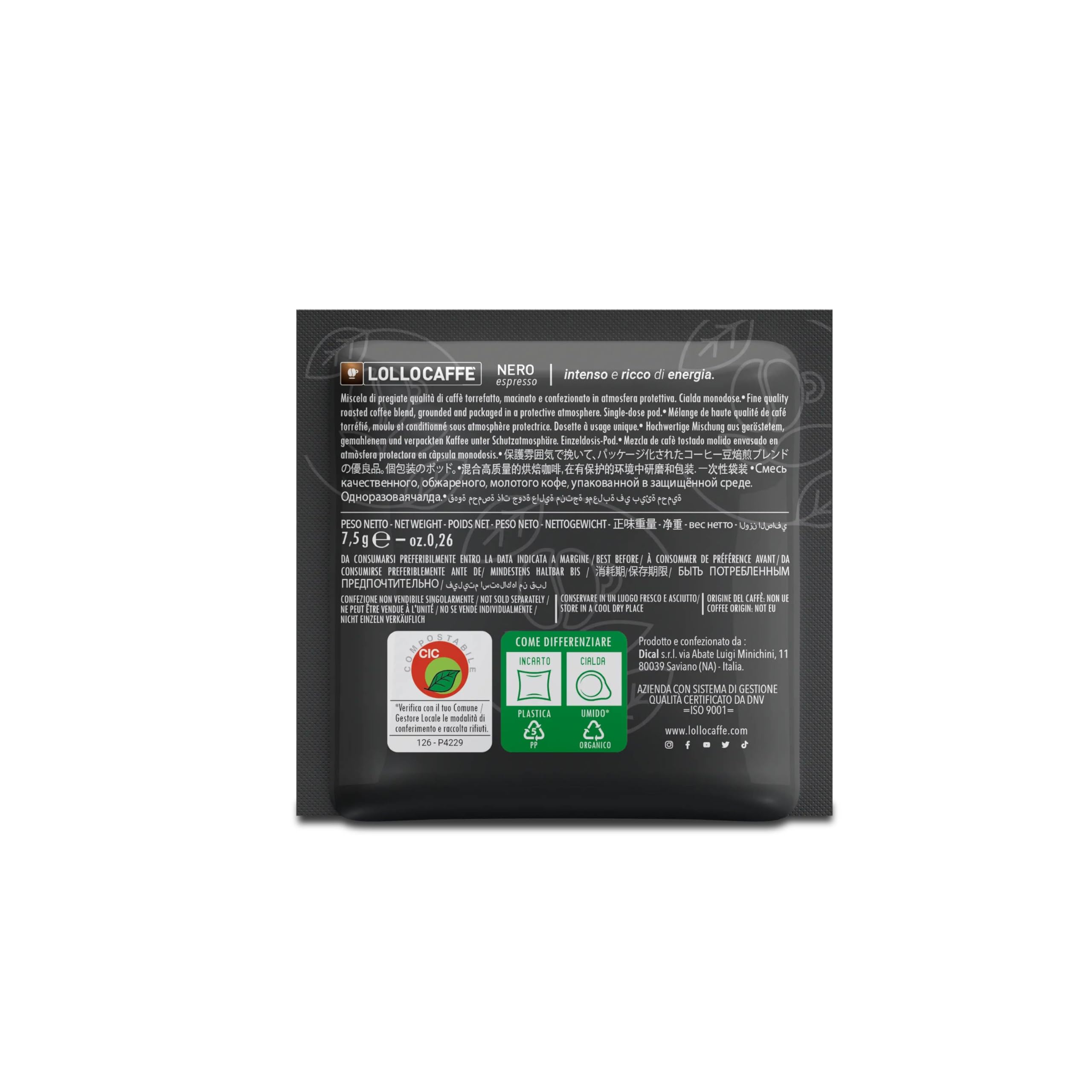 LOLLO CAFFE' CIALDE IN CARTA ESE 44MM MISCELA NERA MOKONA/TAZZONA COMPATIBILI (450)