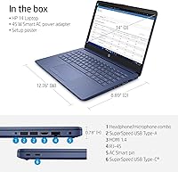 Vista 4 de HP Portable Laptop (Include 1 Year Microsoft 365), 14’’ HD Display, 16GB RAM, 64GB eMMC, Intel Quad-Core N4120, Student and Business, Webcam, HDMI