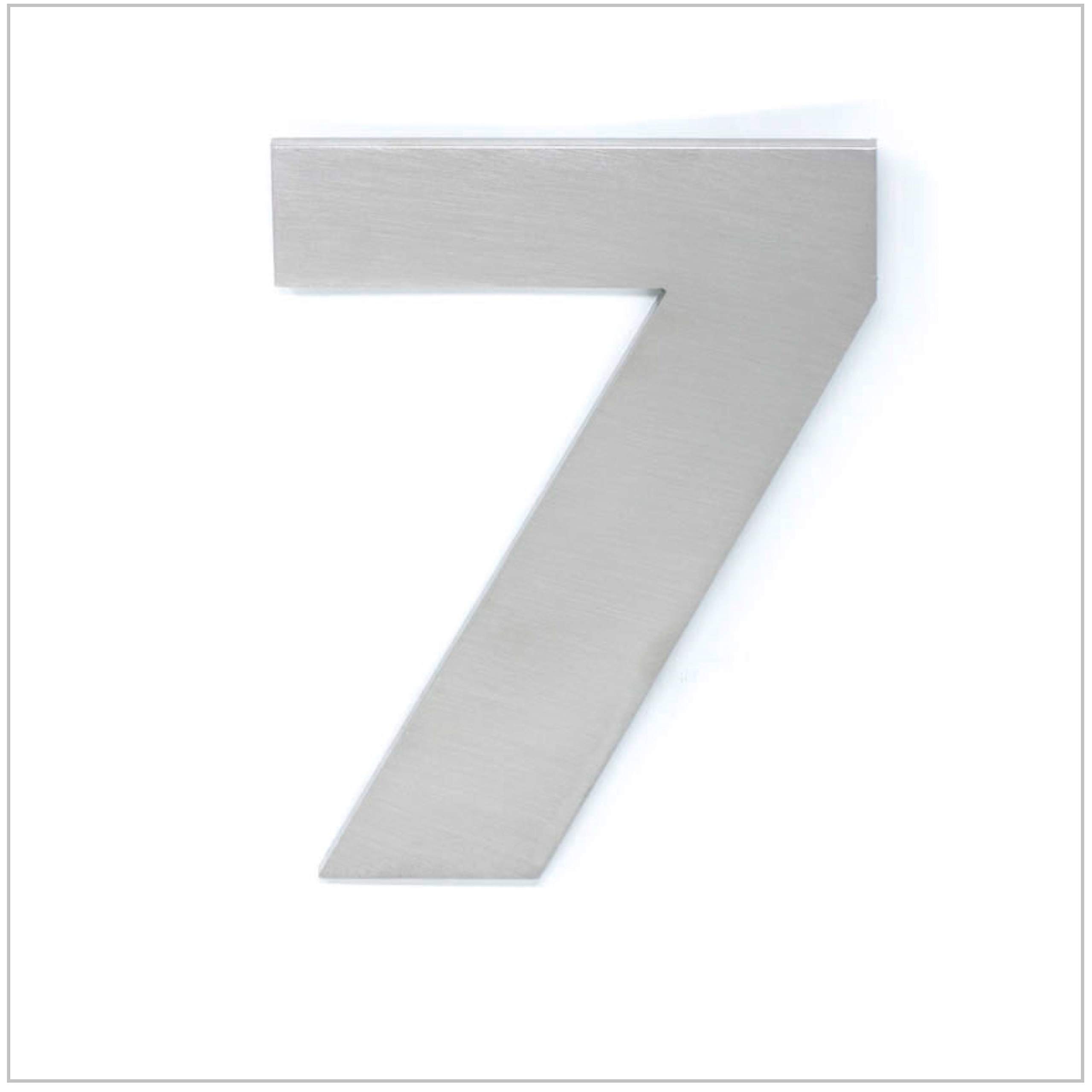 Evi Herrajes Number 7 | House Number | 12Cm Adhesive Stainless Steel Door Numbers | Waterproof | "7" Digit