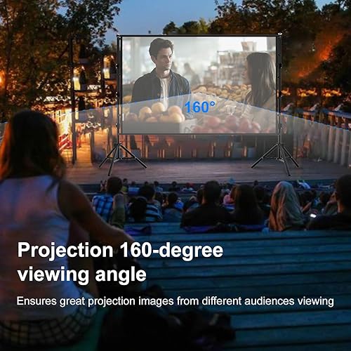 Miniatura 2 de Pantalla de proyector para exteriores de 120 pulgadas con soporte, soporte portátil resistente, pantalla de proyector grande 169 4K HD, pantalla de