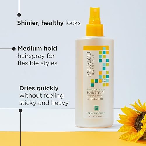 Miniatura 2 de Atomizador para cabello brillante de Andalou Naturals, 8.2 onzas líquidas