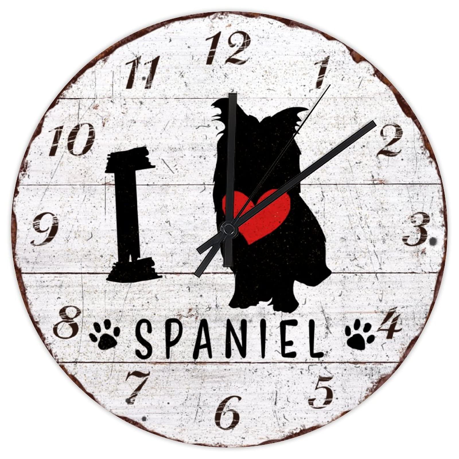 Horloge murale Spaniel silencieuse pour une ambiance cosy au salon