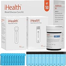 iHealth Blood Glucose Test Strips 50 Count, Lancets for Diabetes Management 50 Count, Compatible with iHealth Blood Glucose Monitor Only