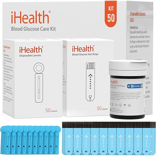 iHealth Glucose Test Strips & Lancets, 50 Each, No Coding