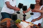 K&K Home Black Matte Stainless Steel Unbreakable Wine Glasses - 18 oz - Set of 2 Colored, Stemmed Metal Wine Glasses Perfect for Outdoors, Weddings, and Parties (Matte Black, Set of 2)