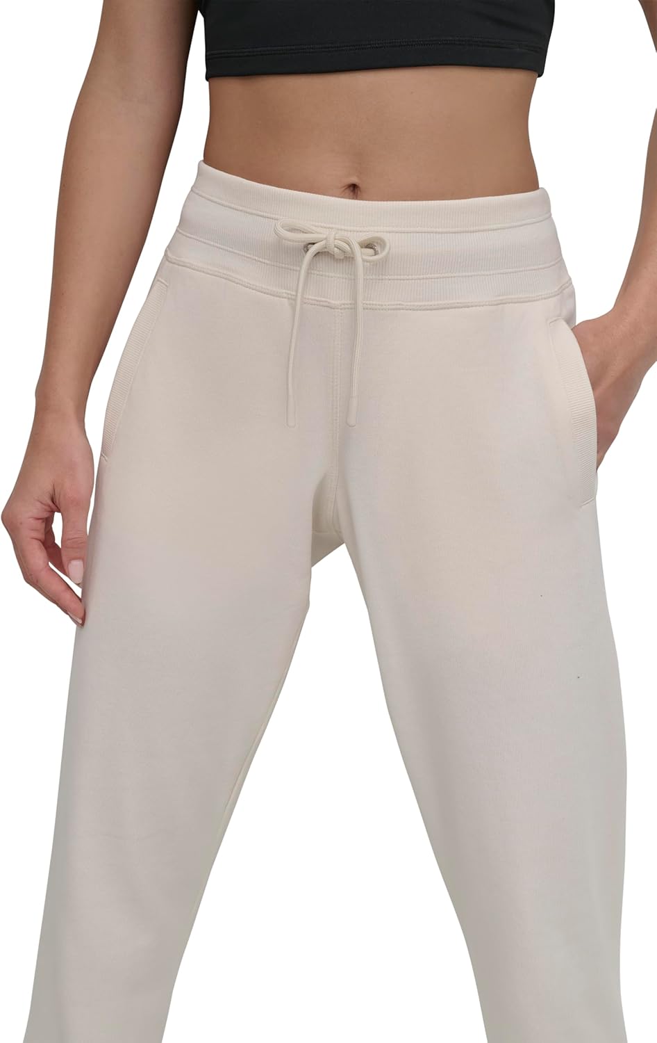 DKNY womens Stacked Logo Drawstring Waist Jogger Sweatpant - Image 4