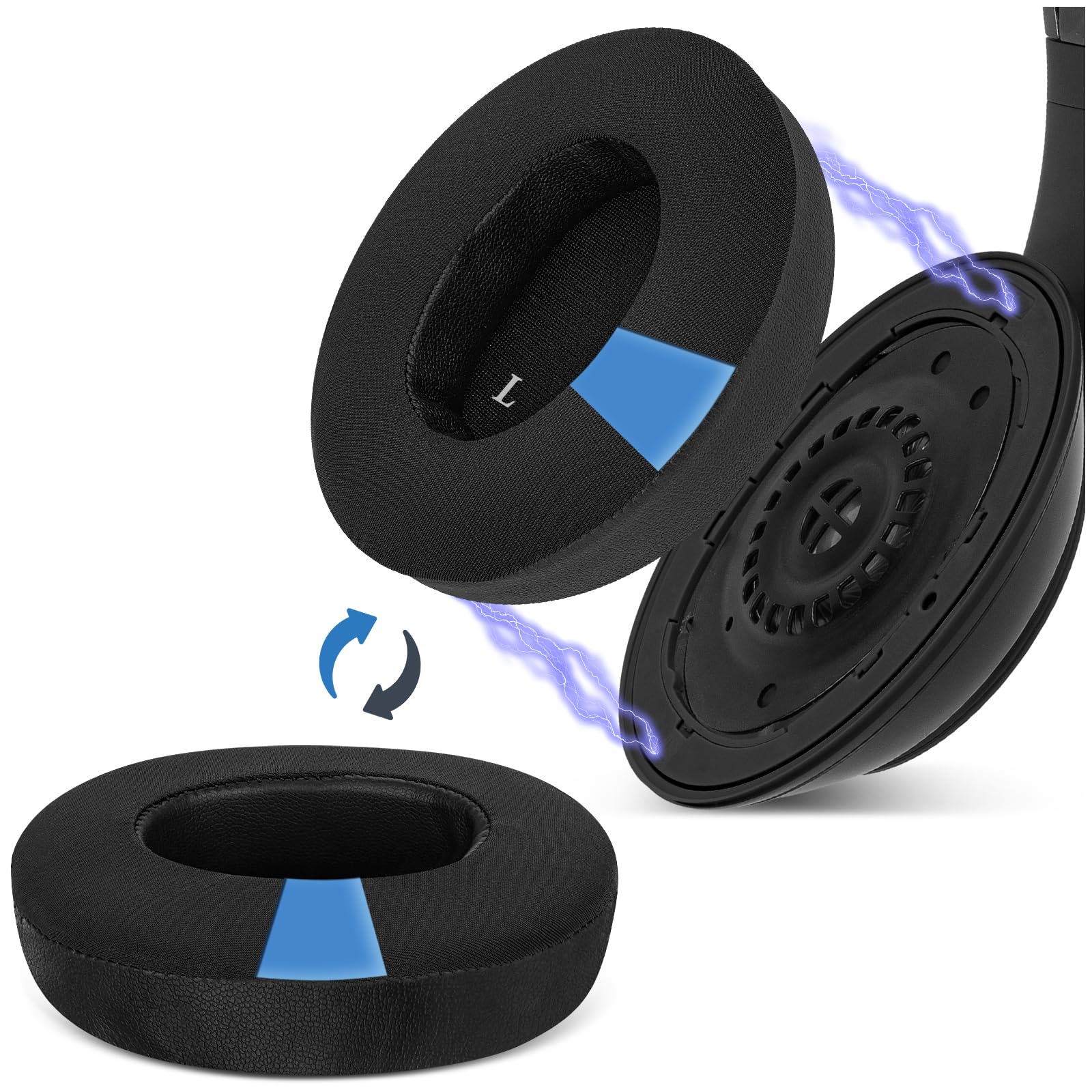 GEEKRIA SNAP Ear Pads Replacement Kit for Beats Studio 3 Wireless, Studio 2 Headphones, Magnetic Easy Switch Ear Cushions, Exchange Earpads in Seconds, Ear Cups Cover (Cooling-Gel)