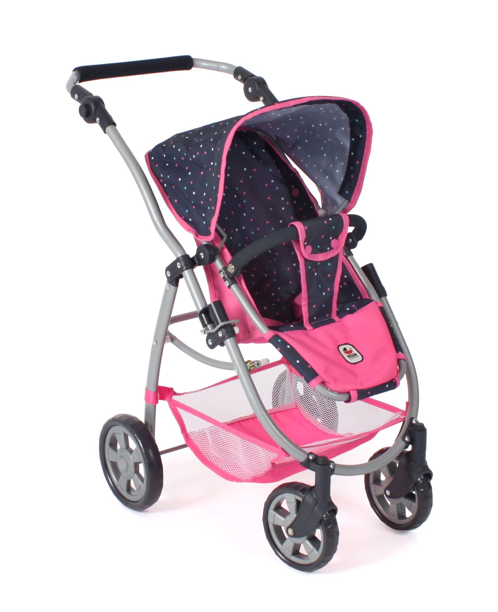 Bayer Chic 2000-640-84 Puppenwagen Emotion All In 2.0-3in1 Puppenwagen-Set bestehend aus Babywanne, Sportsitz und Autositz, Konfetti, pink