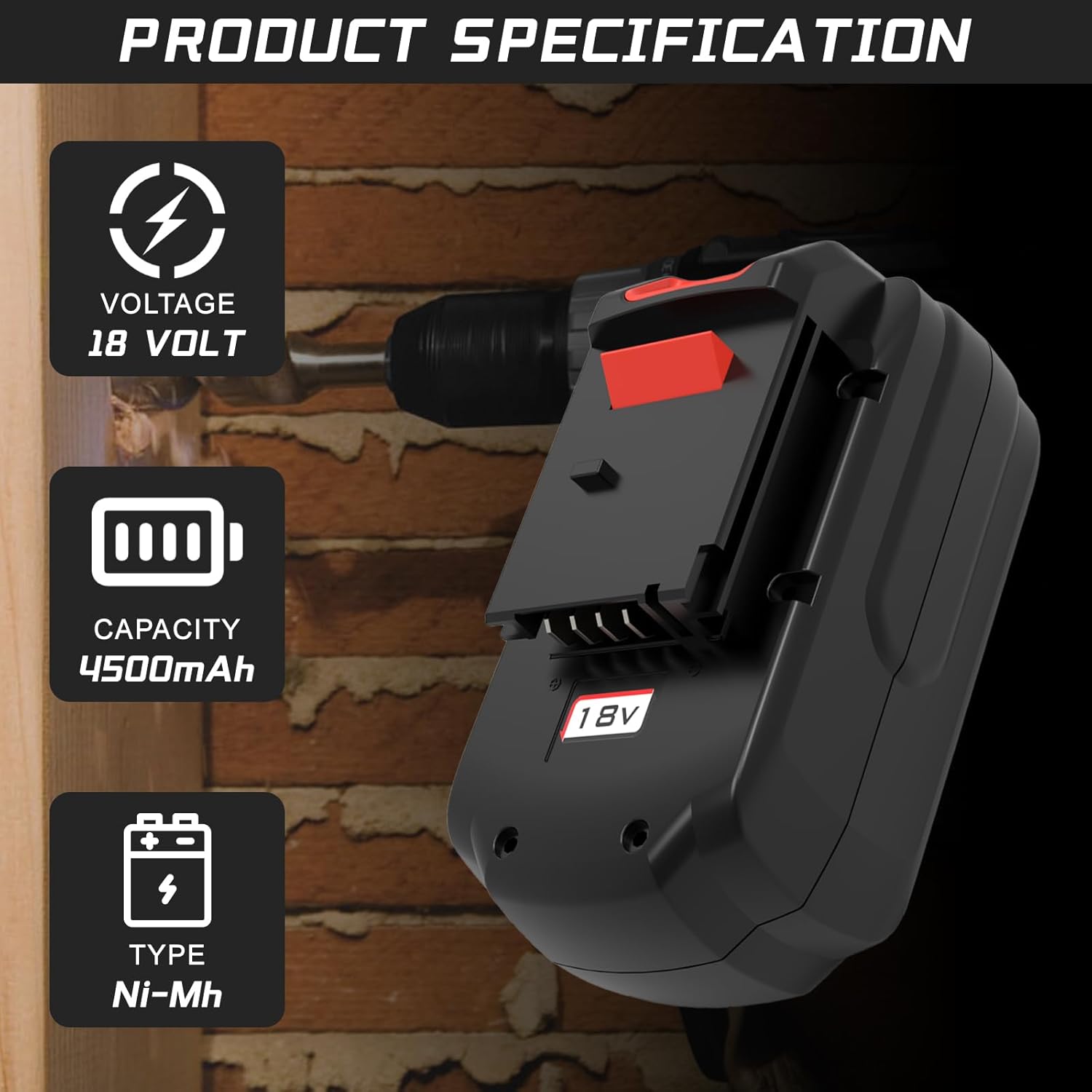 Enermall 4.5Ah PC18B Replacement Battery for Porter Cable 18V Battery Ni-Mh, Compatible with Porter Cable 18-Volt PC18B-2 PCC489N PCMVC PCXMVC Cordless Tools Batteries 2 Packs - Image 2